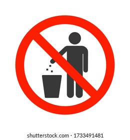 Do not litter sign isolated on white background.