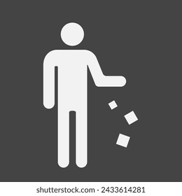 Do Not Litter Sign. Keep Clean Silhouette Sign. Vector illustration ob black background