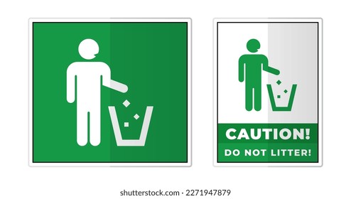 Do Not Litter Sign Label Symbol Icon Vector Illustration