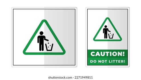 Do not Litter Sign Label Symbol Icon Vector Illustration