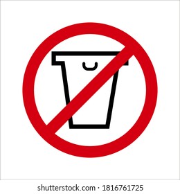 Do not litter sign on white background