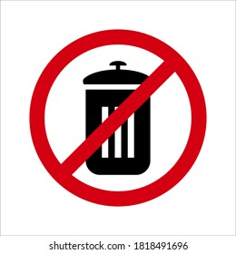 Do not litter sign on white background