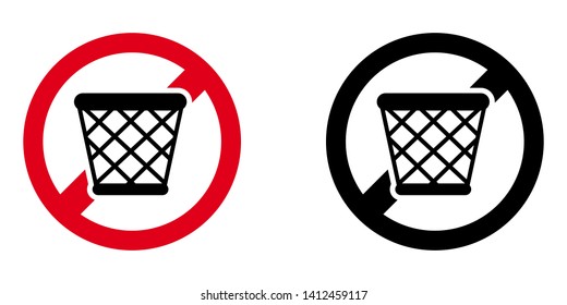 Do Not Litter Sign in Red and Black Version