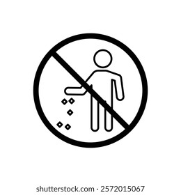 Do not litter sign vector in black colors