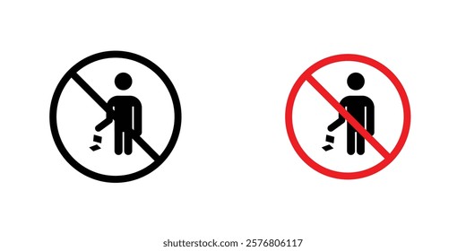 Do not litter sign vector pack for web designs