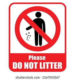 Do Not Litter Sign Warning Text Stock Vector (Royalty Free) 2167053567 ...