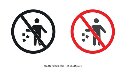 Do not litter signs set in black and colored
