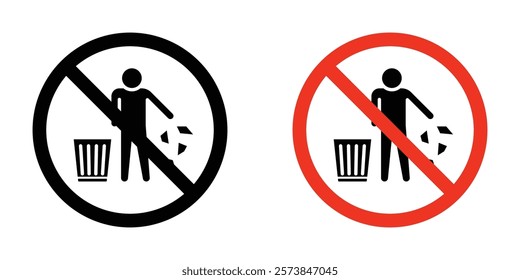 Do not litter signs vector set