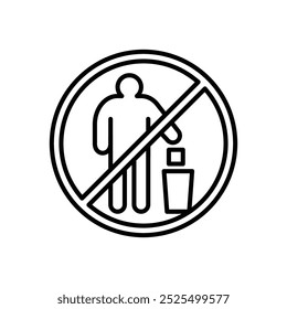 Do not litter thin outline icon vector design good for web or mobile app