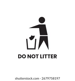 Do Not Litter Throw Garbage Away Icon
