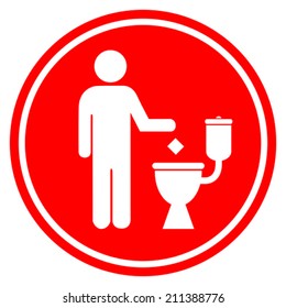 Do not litter in toilet