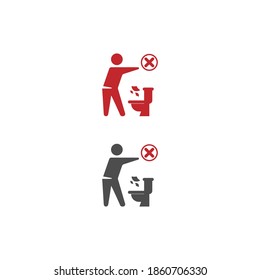 Do Not Litter In The Toilet Icon Illustration