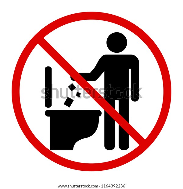 Do Not Litter Toilet Icon Keep Stock Vector (Royalty Free) 1164392236