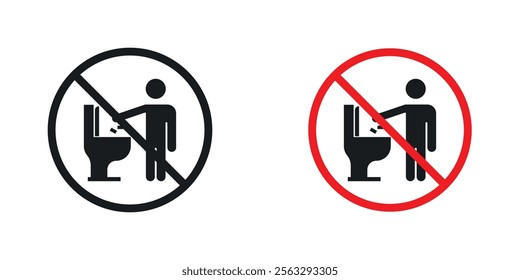 Do not litter in toilet sign pack for app and website ui designs.