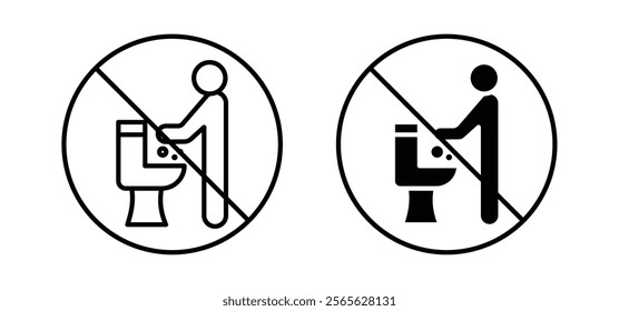 Do not litter in toilet sign vector in black and red colors