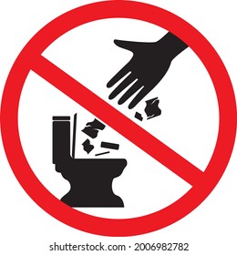 do not litter in to toilet signed