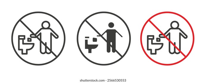 Do not litter in toilet signs collection for website design, app, UI design.