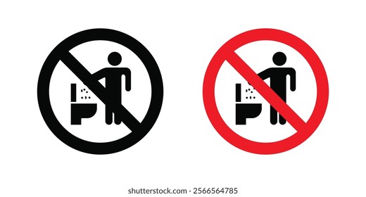 Do not litter in toilet signs in black and color style