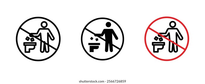 Do not litter in toilet signs vector collection pack