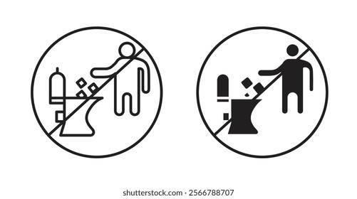 Do not litter in toilet signs vector illustration pack