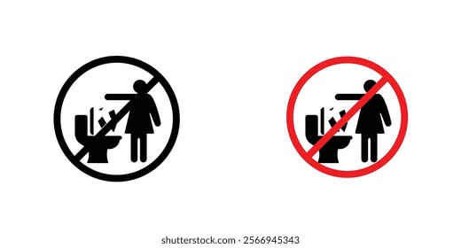 Do not litter in toilet signs. vector signs set