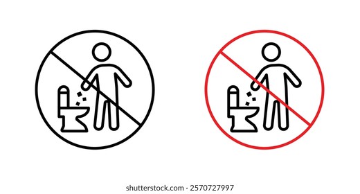 Do not litter in toilet signs vectors on white background.