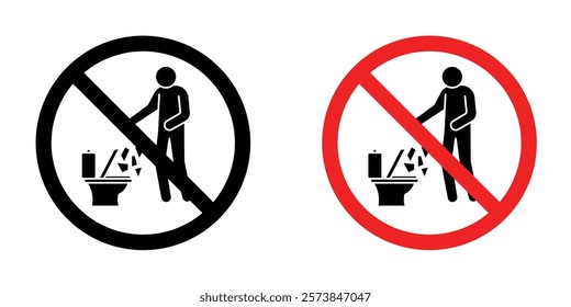 Do not litter in toilet signs vector set