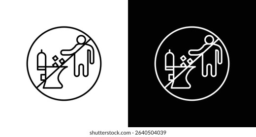Do not litter in toilet signs symbol concept for graphic design, Website, UI. EPS