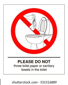 Do Not Litter Toilet Vector Illustration Stock Vector (Royalty Free ...