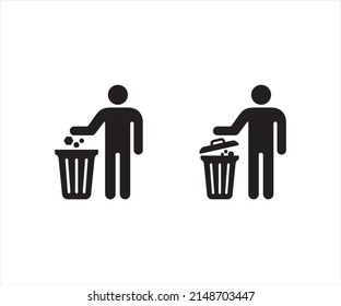 Do not litter with trash icon sign symbol vector