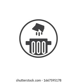 Do not litter vector icon. Trash bin and paper filled flat sign for mobile concept and web design. Keep it clean glyph icon. Symbol, logo illustration. Vector graphics