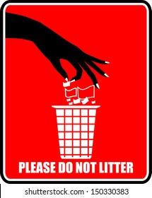 Do not litter vector sign