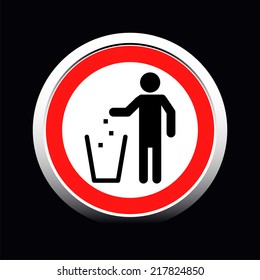 Do not litter vector sign, eps10 illustration