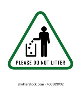 Do not litter, vector sign. people throw garbage in the trash. 