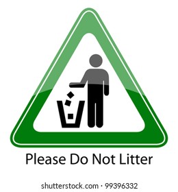 Do not litter vector sign, eps10 illustration