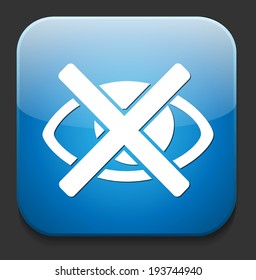 Do not look. Eye sign icon