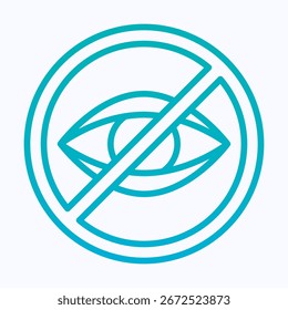 No mire, icono de Vector de signo de ojo, icono de estilo de degradado lineal de Vector aislado,