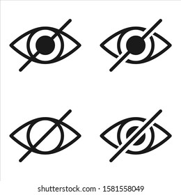 Do not look set. Stop watching vector sign on white background. Do not spy icon.