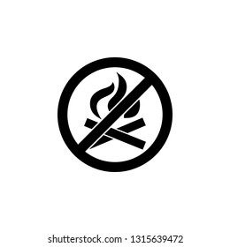 Do not make a fire sign icon. Simple glyph, flat vector element of ban, prohibition, forbid icons set for UI and UX, website or mobile application