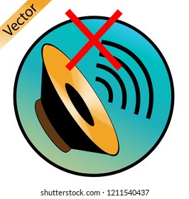 Do not make loud noises icon, vector isolated white background