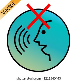 Do not make loud noises icon, vector isolated white background