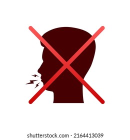 Do not make loud noises. No talking. Keep calmly communication. Vector stock illustration