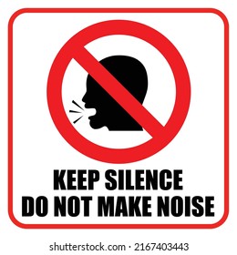 Do Not Make Noise Sign Warning Stock Vector (Royalty Free) 2167403443 ...