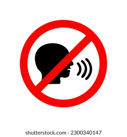 Mach kein Lärmzeichen. Hör auf, Symbol zu nehmen! Verbotene Zeichen auf weißem Hintergrund.EPS