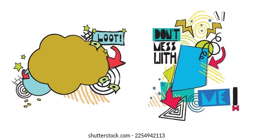 Do not mess with me speech bubble badge illustration with comic style design