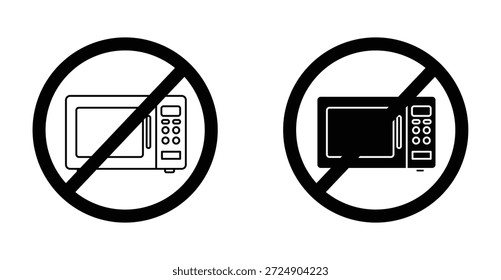 No use el Diseño gráfico de íconos de microondas. Ilustraciones de icono de Vector