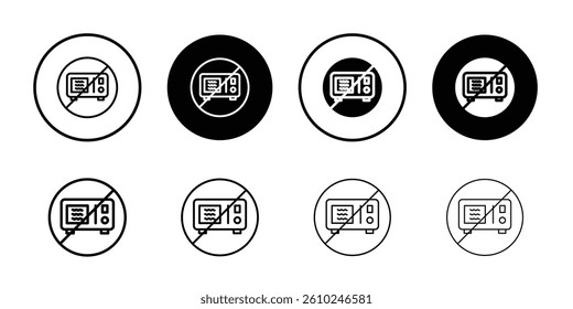 Do not microwave icon Logo symbol sign set