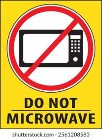 Do not microwave safety warning notice vector