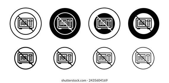 Do not microwave vector icon set collection. Do not microwave Outline flat Icon.