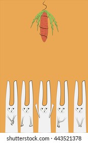 do not miss your chance, motivation card, rabbits and carrots